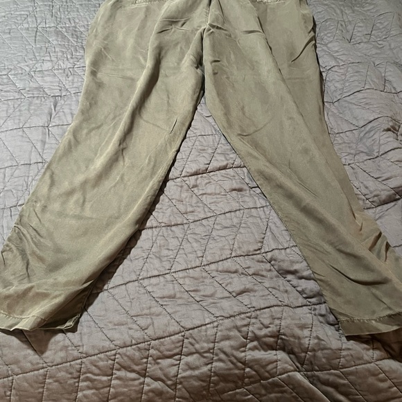 CASLON Drawstring Ruched Ankle Pants- Olive Green- 1X- New Without Tags - Picture 2 of 7